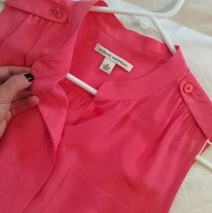 Banana Republic Coral Pink Silk Blouse Size 6 NWOT